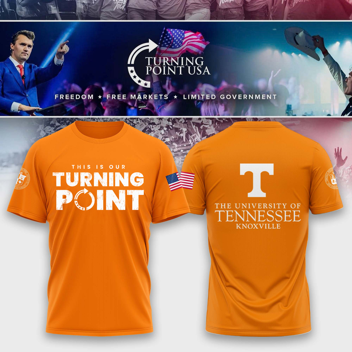Limited Edition University of Tennessee, Knoxville x Turning Point USA T-Shirt Moonbestprint
