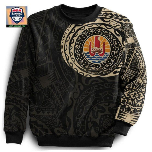Tahiti In My Heart Polynesian Sweater Knitted Long-Sleeved Sweater A7 ? Usalast