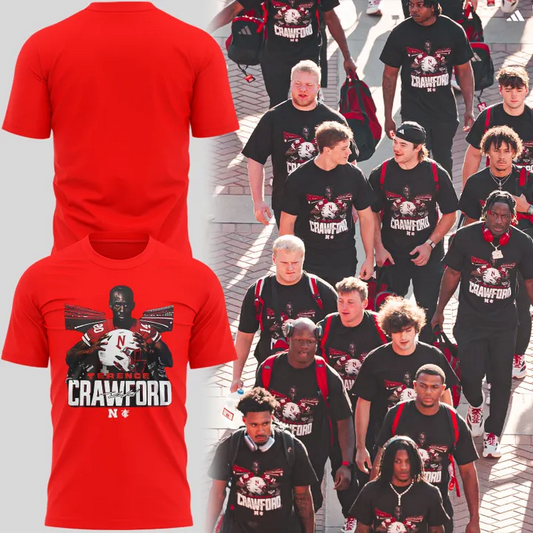 Exclusive Version Nebraska Cornhuskers Football x Crawford Red T-Shirt 2025 | WA34 Moonbestprint