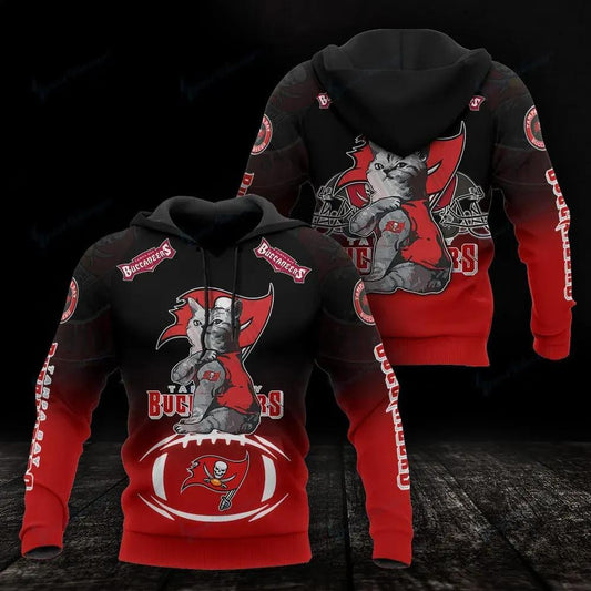 Tampa Bay Buccaneers Cat NFL 3D All Over Print Hoodie -Moonbestprint