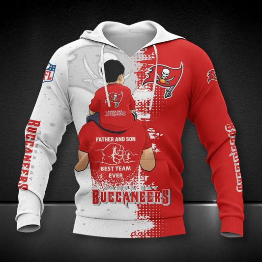 Tampa Bay Buccaneers Dad And Son NFL 3D All Over Print Hoodie -Moonbestprint