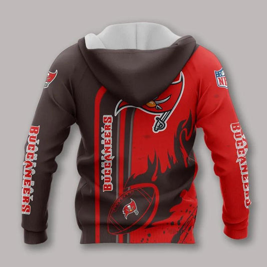 Tampa Bay Buccaneers Fire Ball NFL 3D All Over Print Hoodie -Moonbestprint