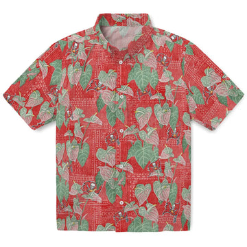 Tampa Bay Buccaneers Hawaiian Shirt - Anthurium Overlay | Moonbestprint