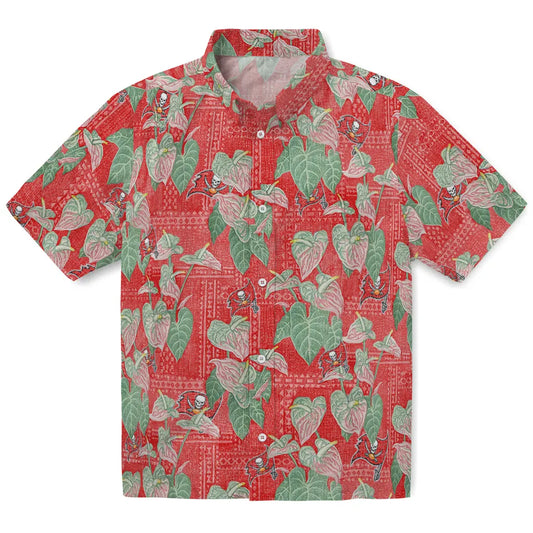 Tampa Bay Buccaneers Hawaiian Shirt - Anthurium Overlay | Moonbestprint