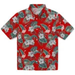 Tampa Bay Buccaneers Hawaiian Shirt - Flamingo and Hibiscus | Moonbestprint