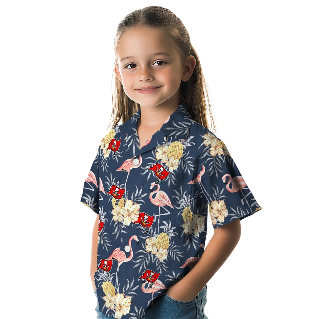 Tampa Bay Buccaneers Hawaiian Shirt - Flamingo Hibiscus | Moonbestprint