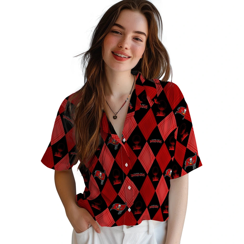 Tampa Bay Buccaneers Hawaiian Shirt - Golfing Plaid | Moonbestprint