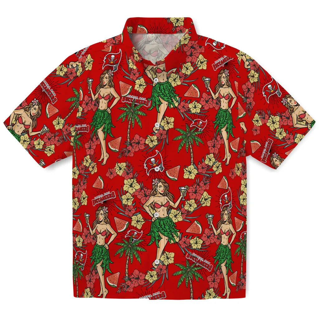 Tampa Bay Buccaneers Hawaiian Shirt - Hawaiian Girls Design | Moonbestprint