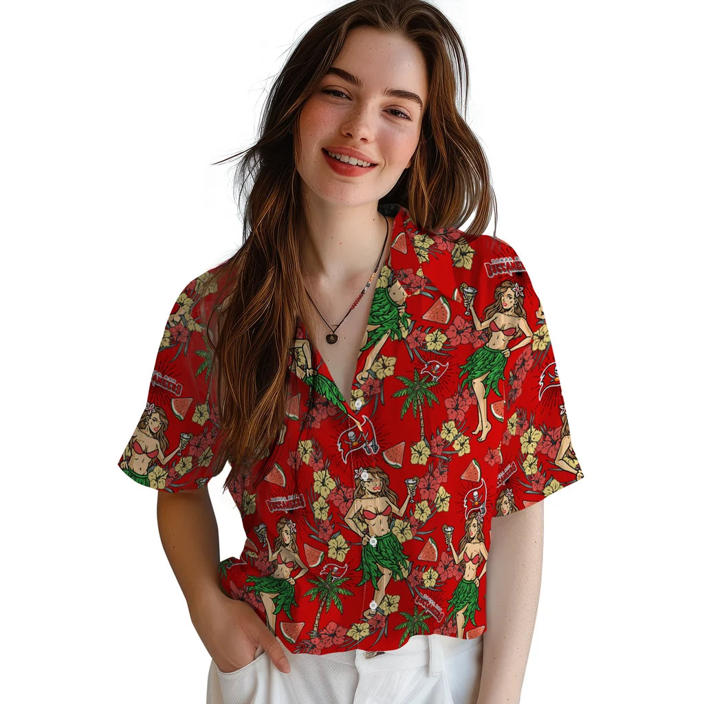Tampa Bay Buccaneers Hawaiian Shirt - Hawaiian Girls Design | Moonbestprint