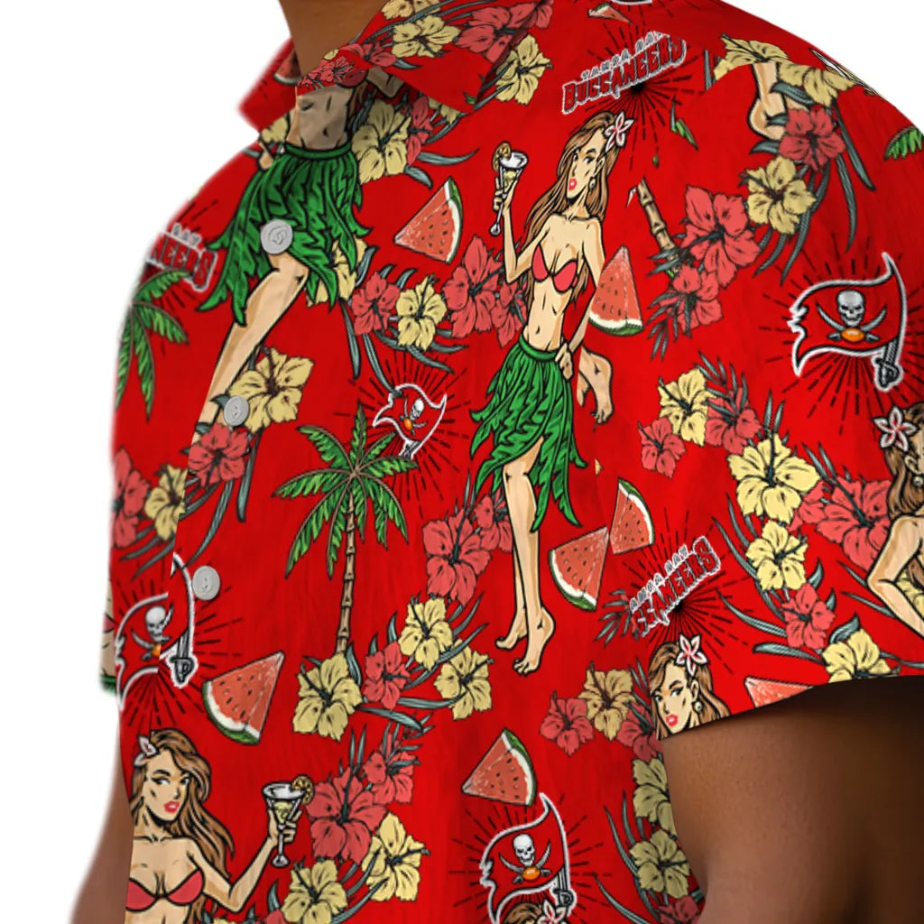 Tampa Bay Buccaneers Hawaiian Shirt - Hawaiian Girls Design | Moonbestprint