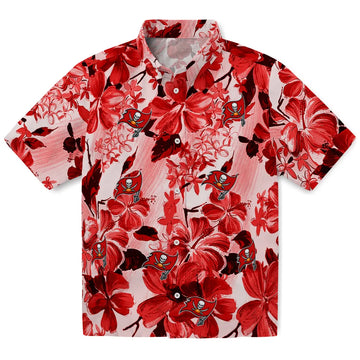 Tampa Bay Buccaneers Hawaiian Shirt - Hibiscus Arrangement | Moonbestprint