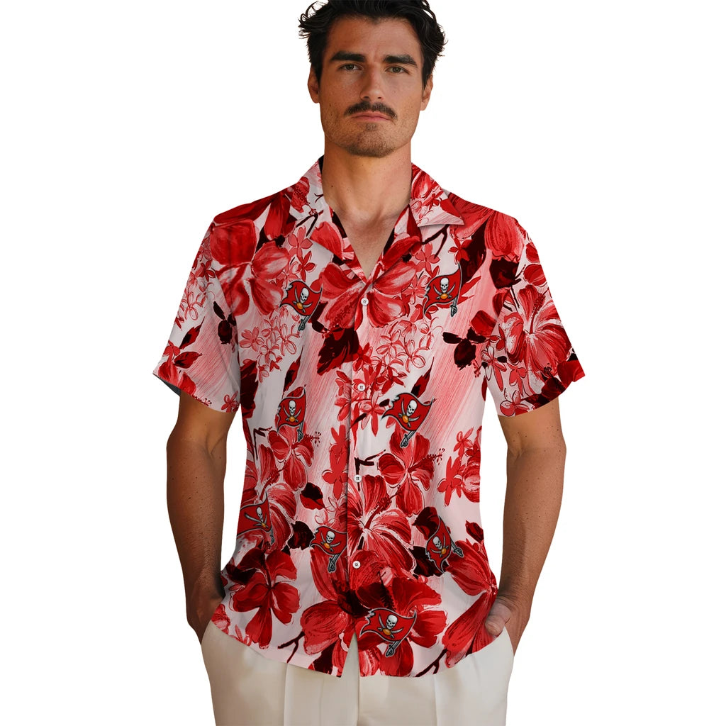 Tampa Bay Buccaneers Hawaiian Shirt - Hibiscus Arrangement | Moonbestprint