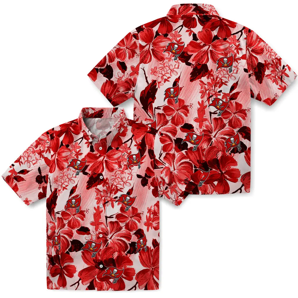 Tampa Bay Buccaneers Hawaiian Shirt - Hibiscus Arrangement | Moonbestprint