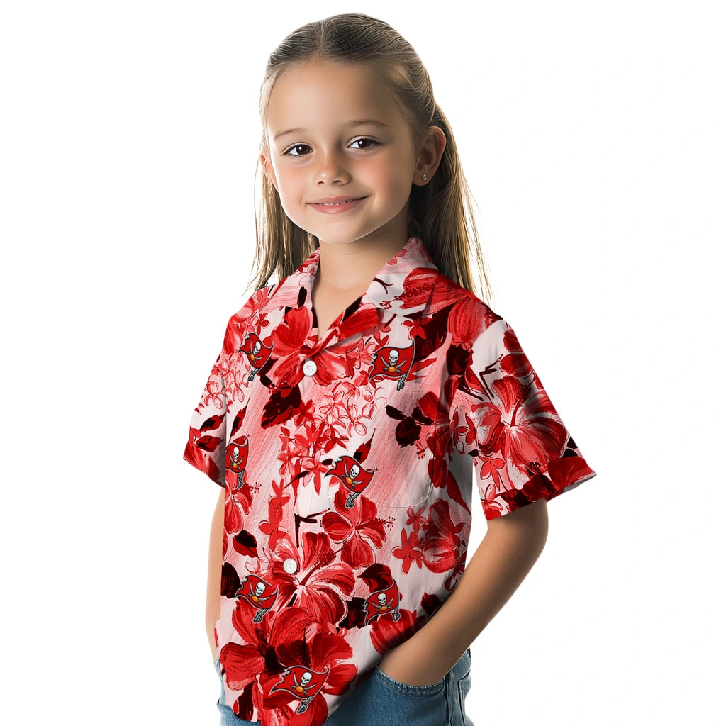 Tampa Bay Buccaneers Hawaiian Shirt - Hibiscus Arrangement | Moonbestprint