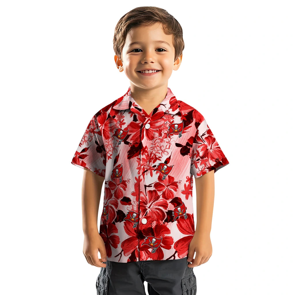 Tampa Bay Buccaneers Hawaiian Shirt - Hibiscus Arrangement | Moonbestprint