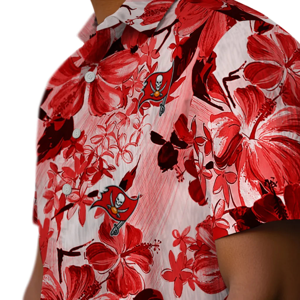 Tampa Bay Buccaneers Hawaiian Shirt - Hibiscus Arrangement | Moonbestprint