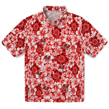 Tampa Bay Buccaneers Hawaiian Shirt - Hibiscus Blooms | Moonbestprint