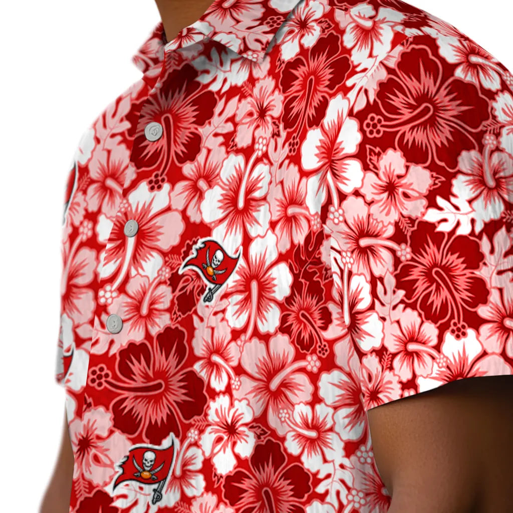 Tampa Bay Buccaneers Hawaiian Shirt - Hibiscus Blooms | Moonbestprint
