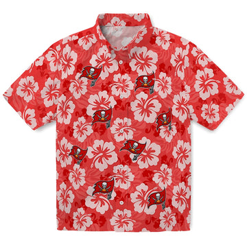 Tampa Bay Buccaneers Hawaiian Shirt - Hibiscus Cluster | Moonbestprint