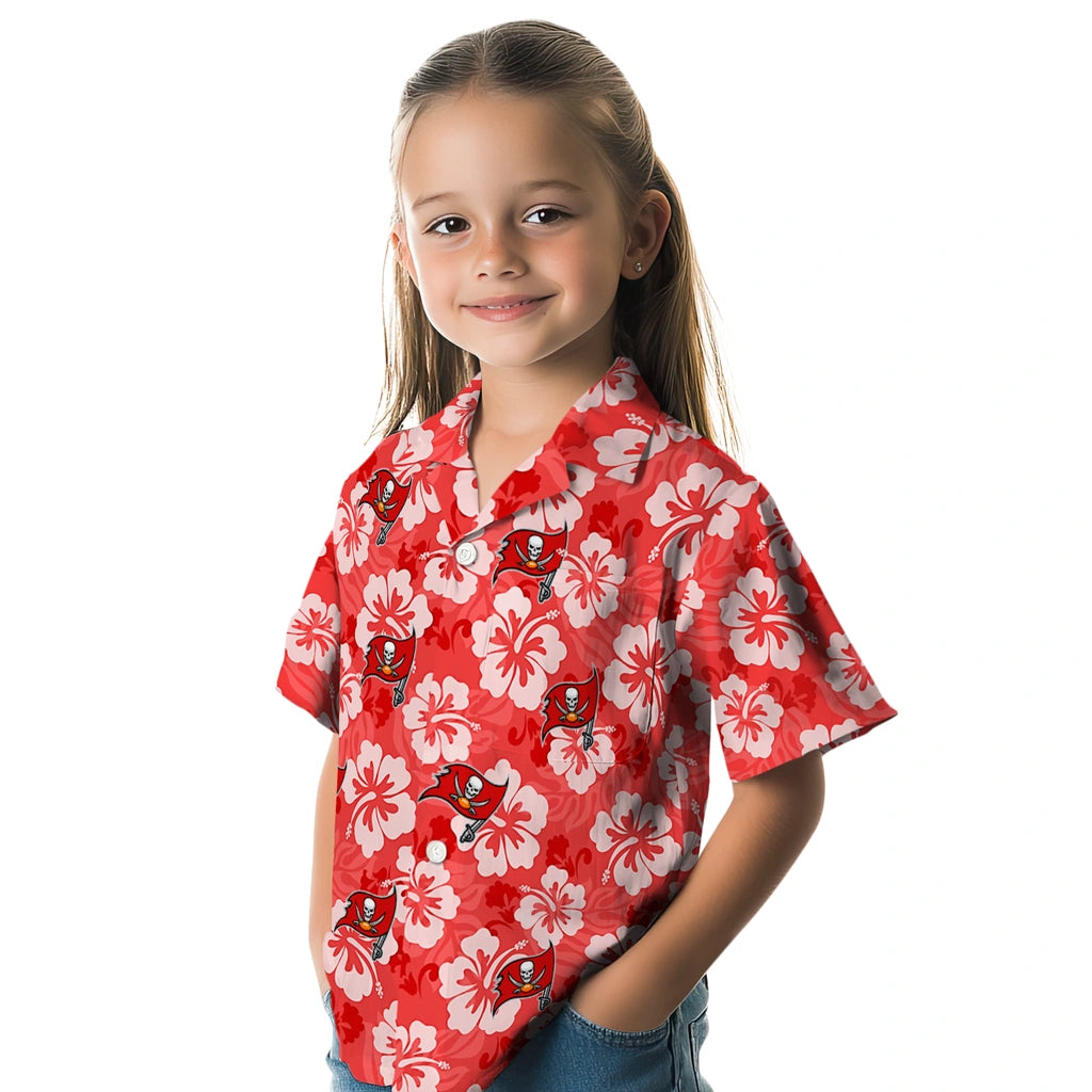 Tampa Bay Buccaneers Hawaiian Shirt - Hibiscus Cluster | Moonbestprint