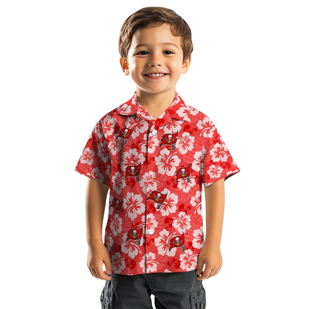 Tampa Bay Buccaneers Hawaiian Shirt - Hibiscus Cluster | Moonbestprint