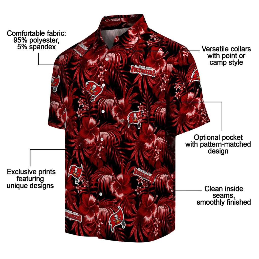 Tampa Bay Buccaneers Hawaiian Shirt - Hibiscus Exotic | Moonbestprint