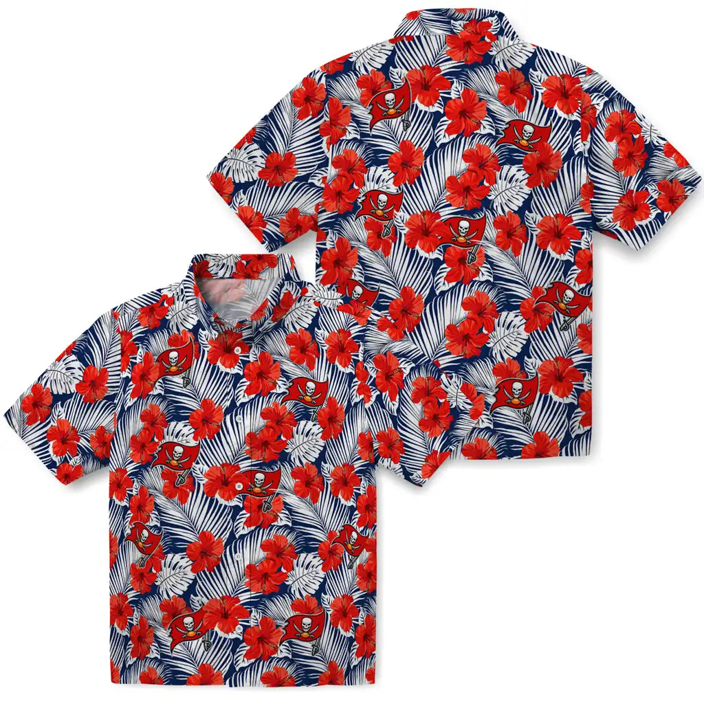 Tampa Bay Buccaneers Hawaiian Shirt - Hibiscus Fiesta | Moonbestprint