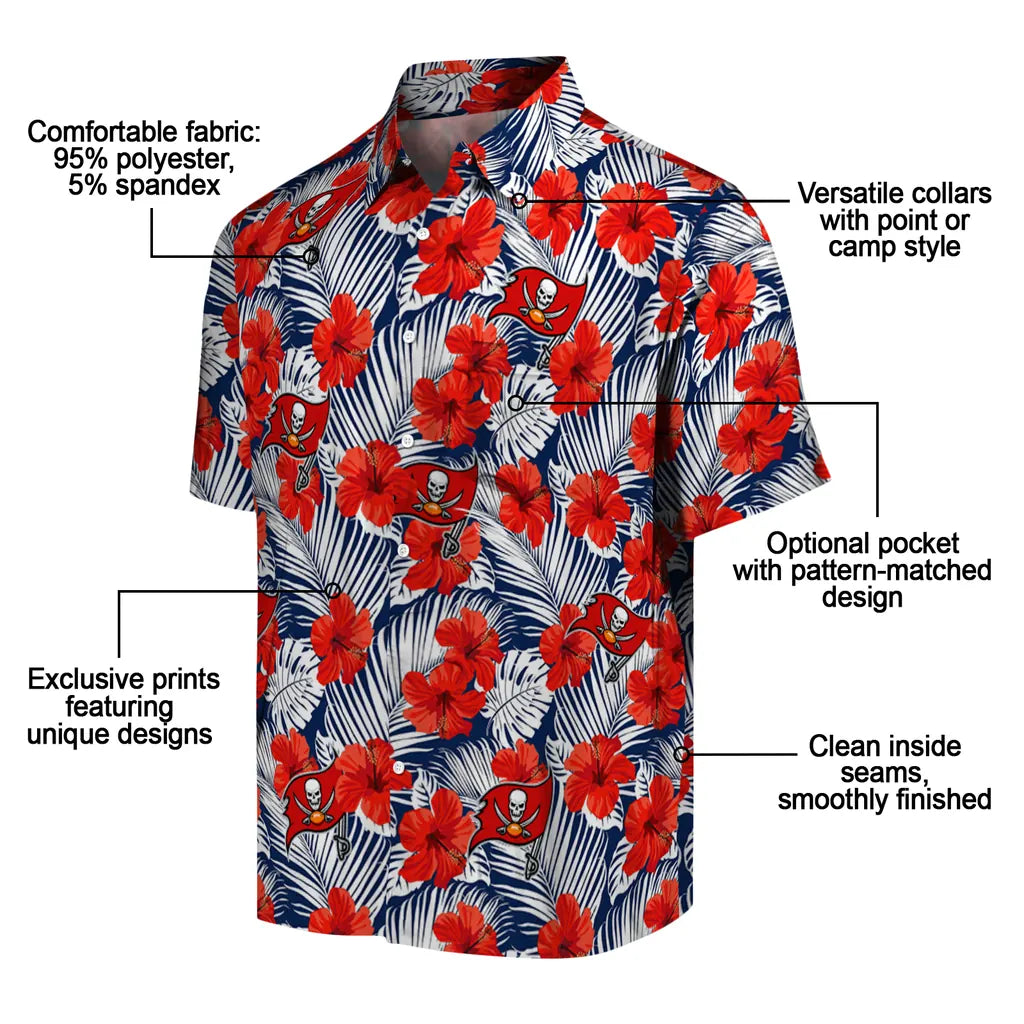 Tampa Bay Buccaneers Hawaiian Shirt - Hibiscus Fiesta | Moonbestprint