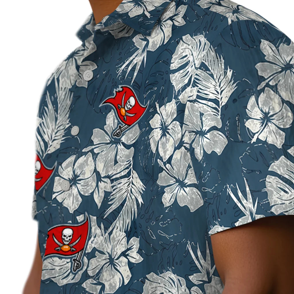 Tampa Bay Buccaneers Hawaiian Shirt - Hibiscus Flowers | Moonbestprint
