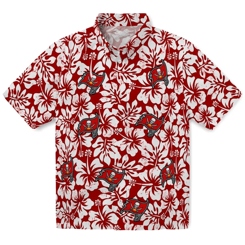 Tampa Bay Buccaneers Hawaiian Shirt - Hibiscus Motif | Moonbestprint