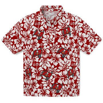 Tampa Bay Buccaneers Hawaiian Shirt - Hibiscus Motif | Moonbestprint