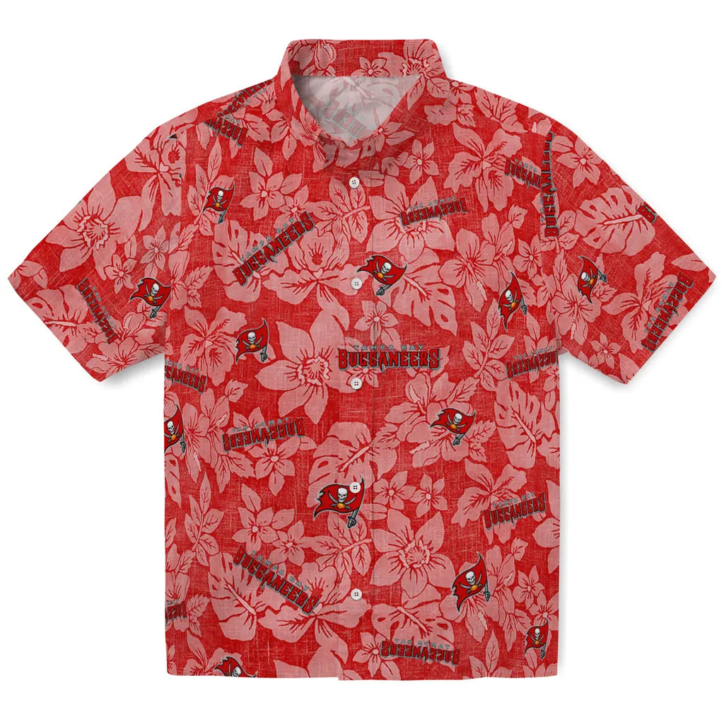 Tampa Bay Buccaneers Hawaiian Shirt - Hibiscus Oasis | Moonbestprint