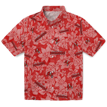 Tampa Bay Buccaneers Hawaiian Shirt - Hibiscus Oasis | Moonbestprint