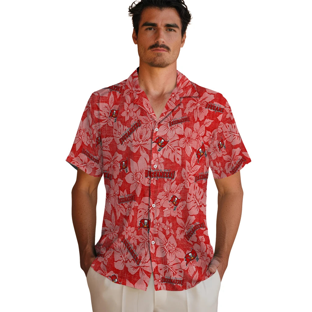 Tampa Bay Buccaneers Hawaiian Shirt - Hibiscus Oasis | Moonbestprint