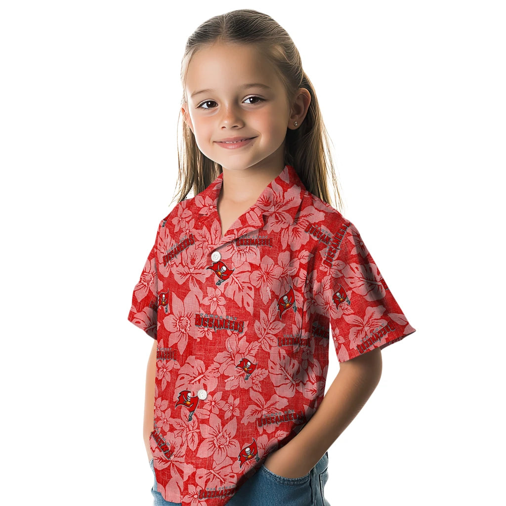 Tampa Bay Buccaneers Hawaiian Shirt - Hibiscus Oasis | Moonbestprint