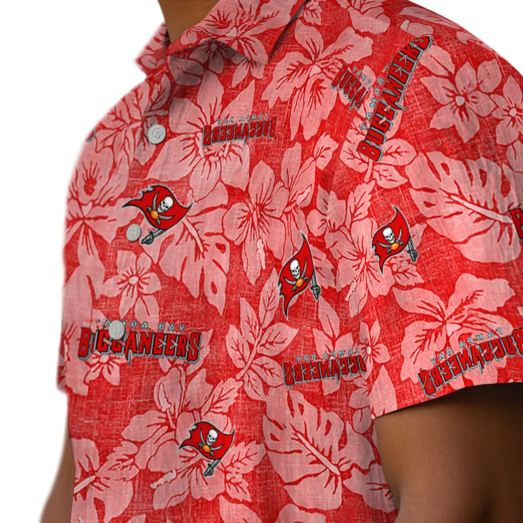 Tampa Bay Buccaneers Hawaiian Shirt - Hibiscus Oasis | Moonbestprint