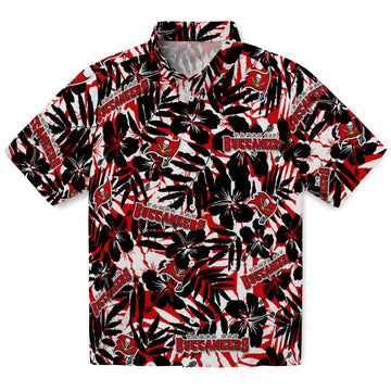Tampa Bay Buccaneers Hawaiian Shirt - Hibiscus Overlay | Moonbestprint