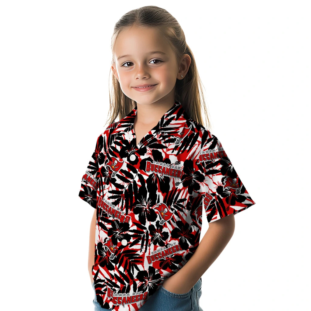 Tampa Bay Buccaneers Hawaiian Shirt - Hibiscus Overlay | Moonbestprint