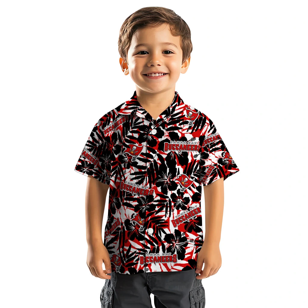 Tampa Bay Buccaneers Hawaiian Shirt - Hibiscus Overlay | Moonbestprint