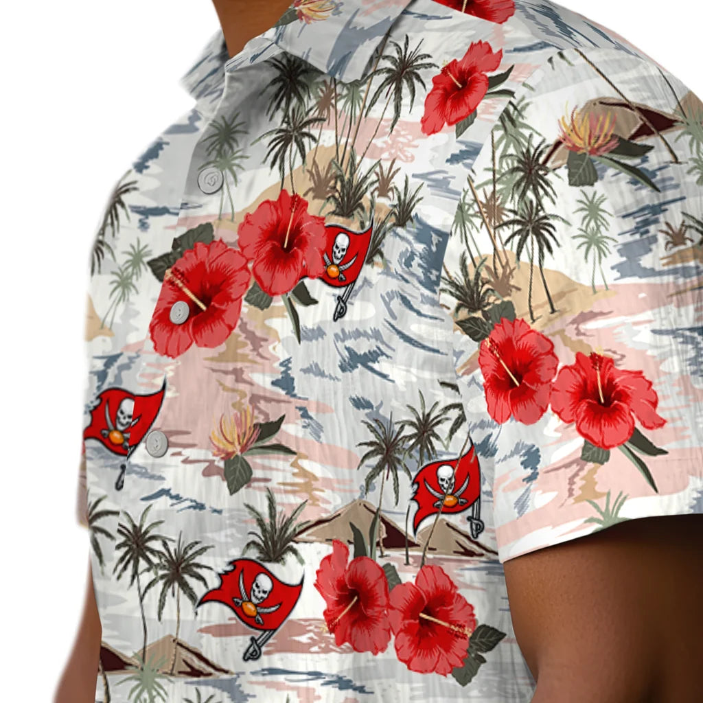 Tampa Bay Buccaneers Hawaiian Shirt - Hibiscus Seaside | Moonbestprint