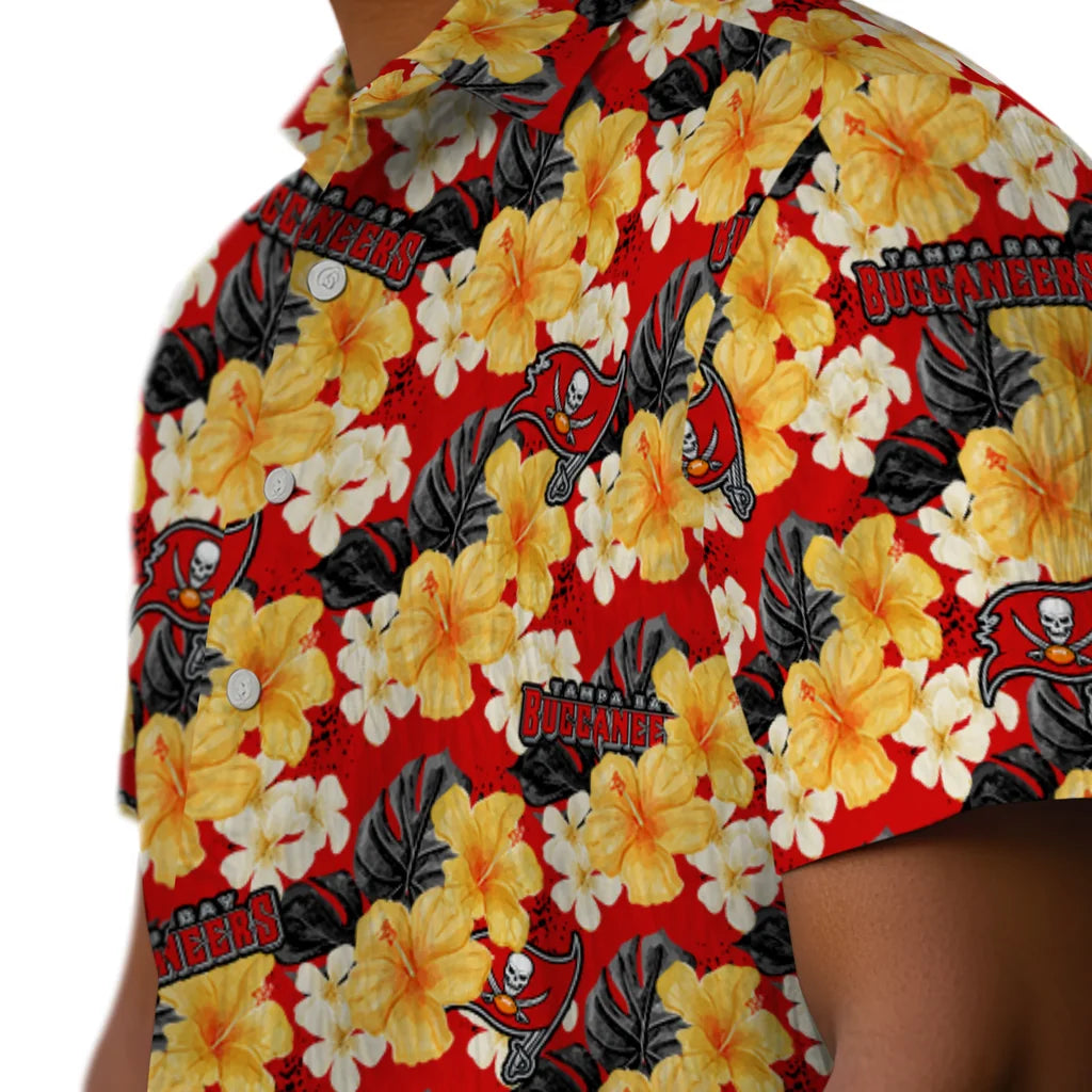 Tampa Bay Buccaneers Hawaiian Shirt - Hibiscus Tropics | Moonbestprint