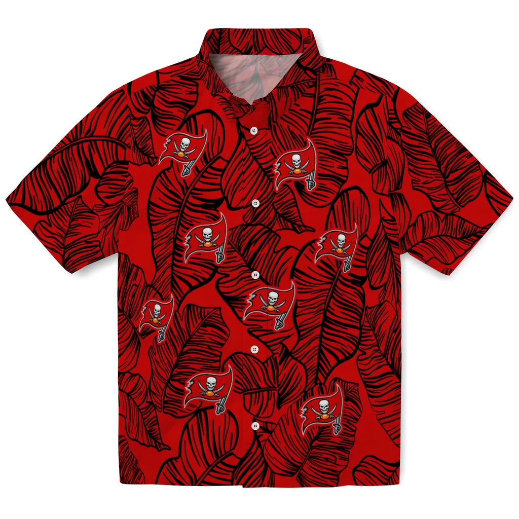 Tampa Bay Buccaneers Hawaiian Shirt - Leaf Outline | Moonbestprint