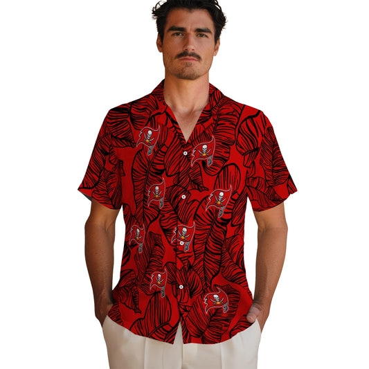 Tampa Bay Buccaneers Hawaiian Shirt - Leaf Outline | Moonbestprint