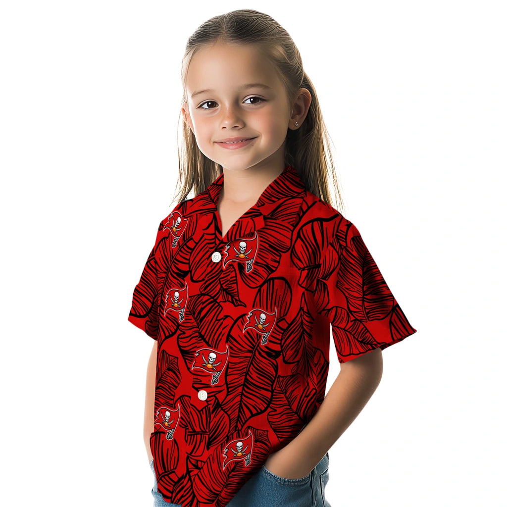 Tampa Bay Buccaneers Hawaiian Shirt - Leaf Outline | Moonbestprint