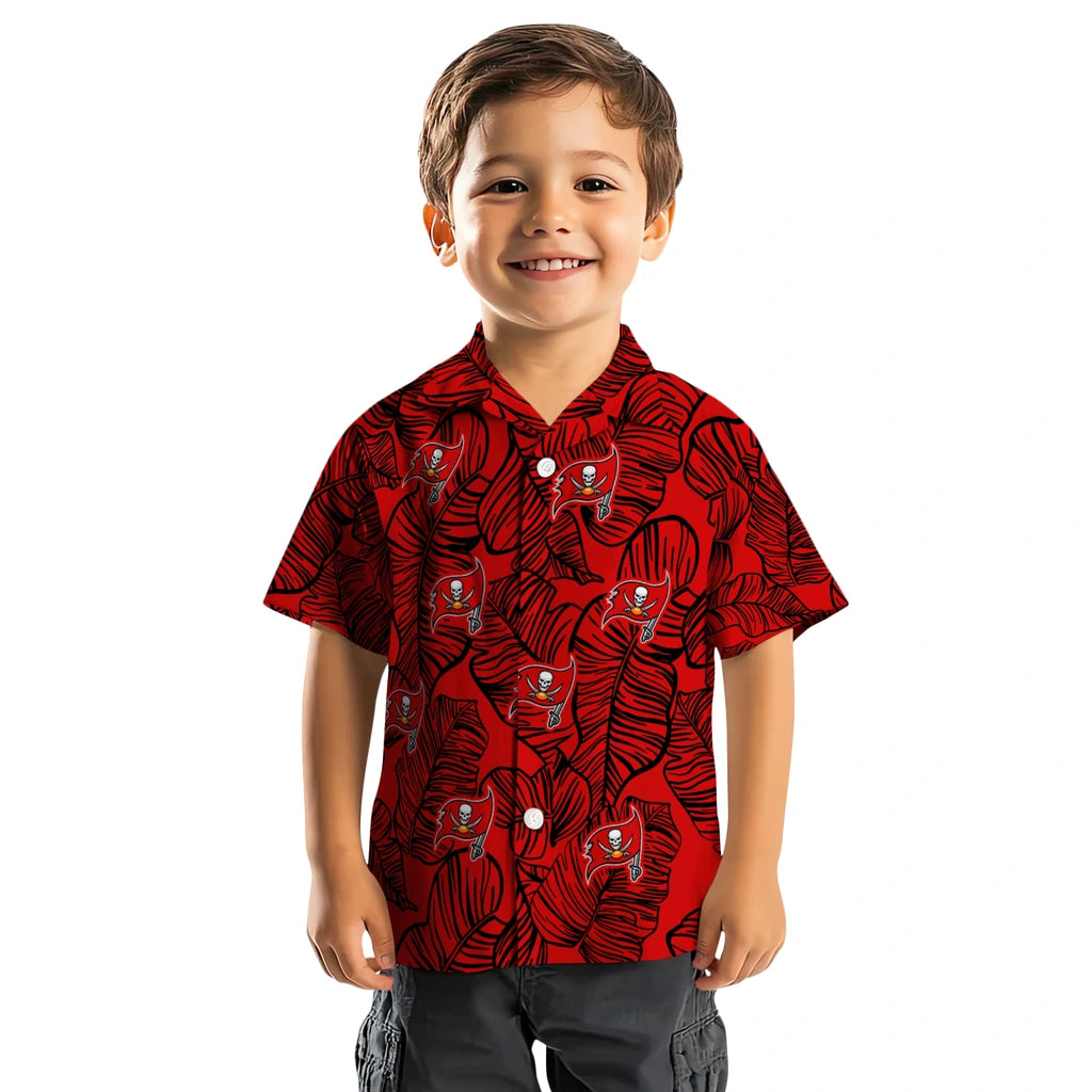 Tampa Bay Buccaneers Hawaiian Shirt - Leaf Outline | Moonbestprint