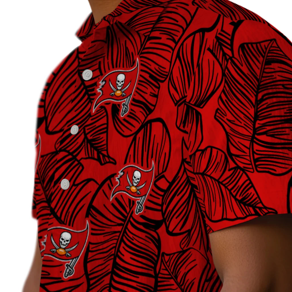 Tampa Bay Buccaneers Hawaiian Shirt - Leaf Outline | Moonbestprint