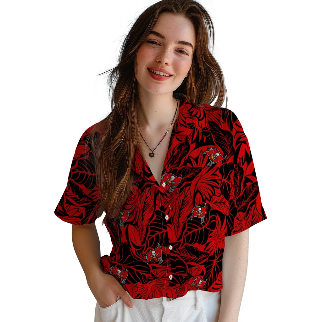 Tampa Bay Buccaneers Hawaiian Shirt - Monstera Layer | Moonbestprint