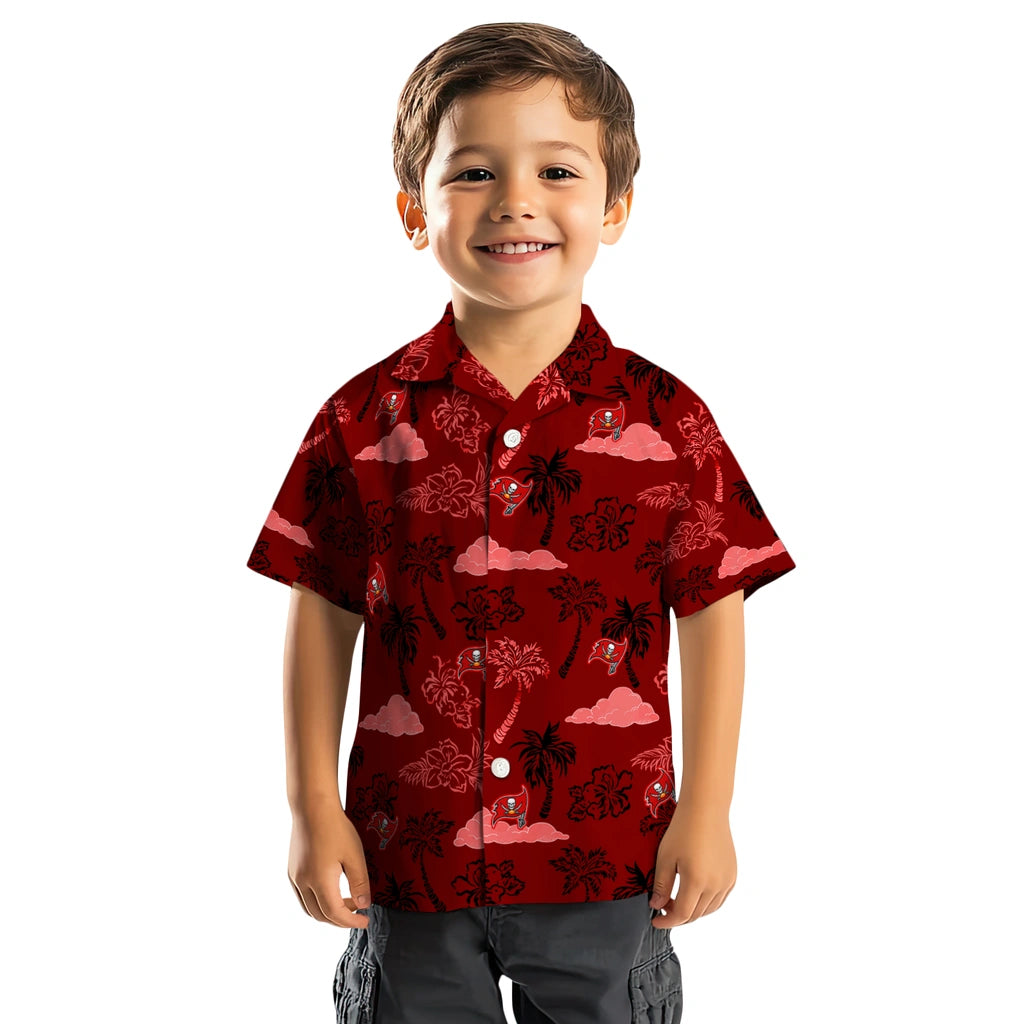 Tampa Bay Buccaneers Hawaiian Shirt - Palm And Clouds | Moonbestprint