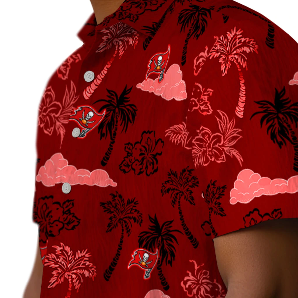 Tampa Bay Buccaneers Hawaiian Shirt - Palm And Clouds | Moonbestprint