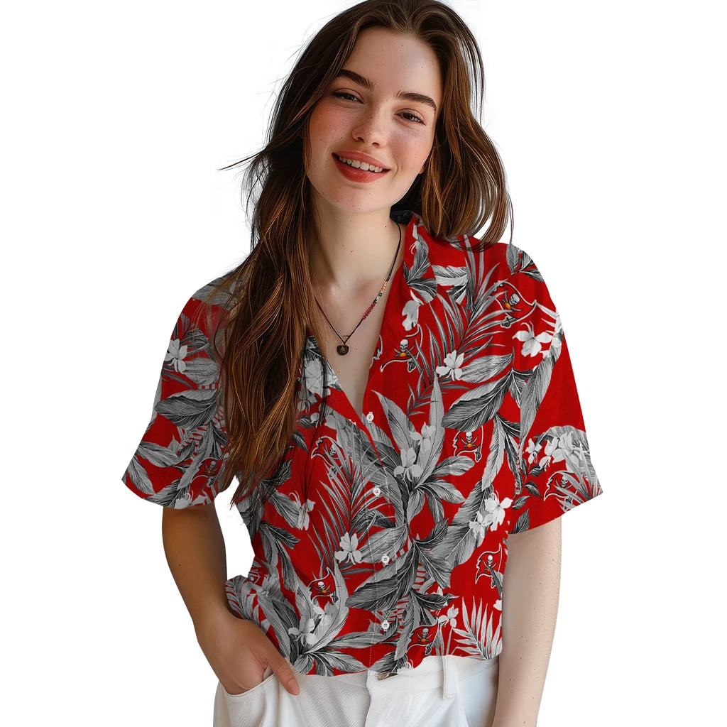 Tampa Bay Buccaneers Hawaiian Shirt - Palm Leaves | Moonbestprint
